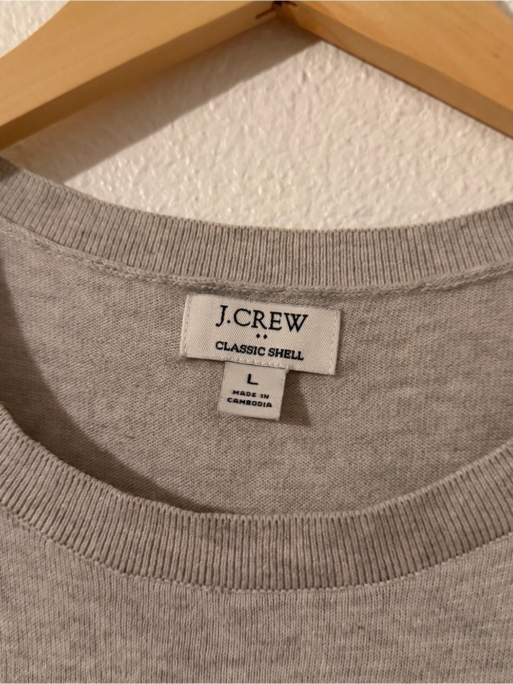 J.CREW Women’s 100% Cotton Sleeveless Classic Sweater Shell Size Large Gray - Picture 2 of 6